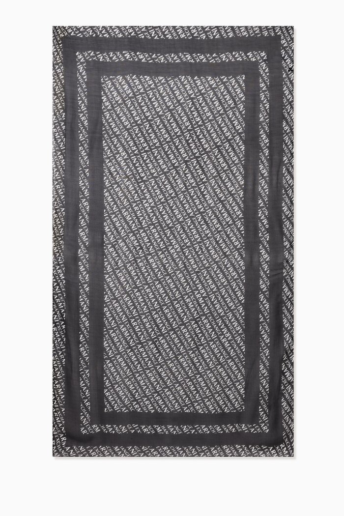 

All-over Logo Scarf in Modal, Multicolour