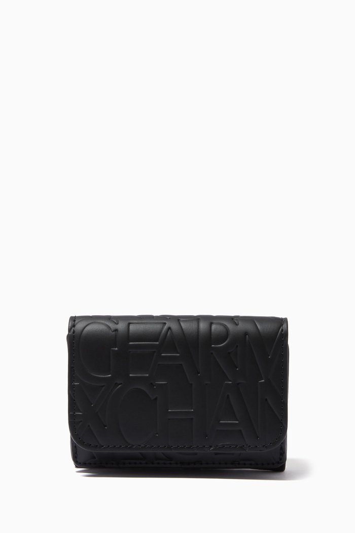 Logo Embossed Wallet, Black