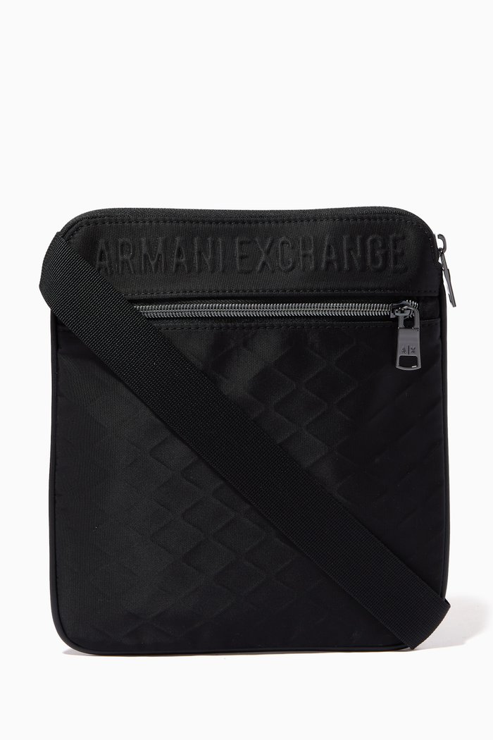 

AX Crossbody in Diamond Quilted Nylon, Black