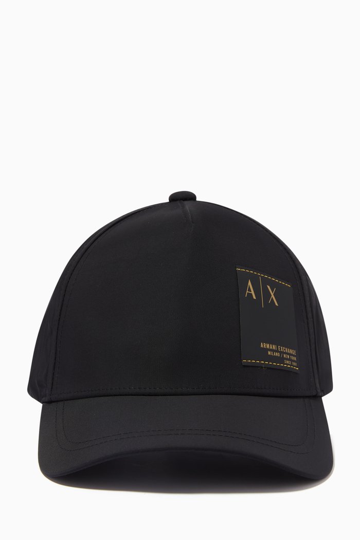 A|X Logo Patch Cap in Cotton Twill, Black