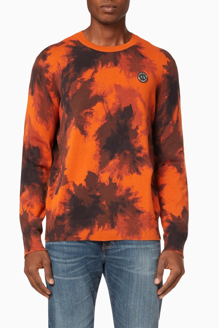 

Ink Camo Sweater in Cotton, Orange