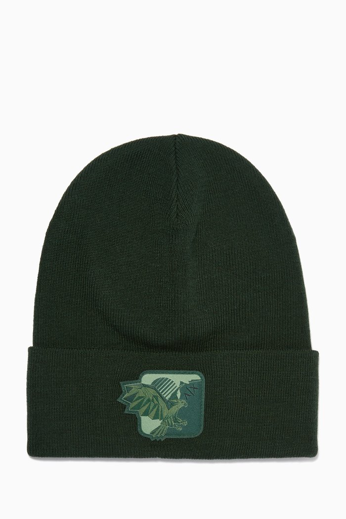 

Eagle Logo Beanie in Wool, Green