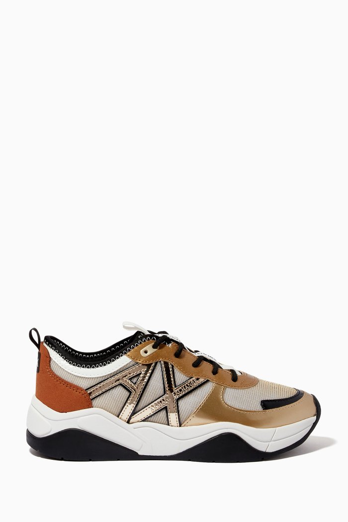 Lamé Sneakers in Patent Leather, Gold
