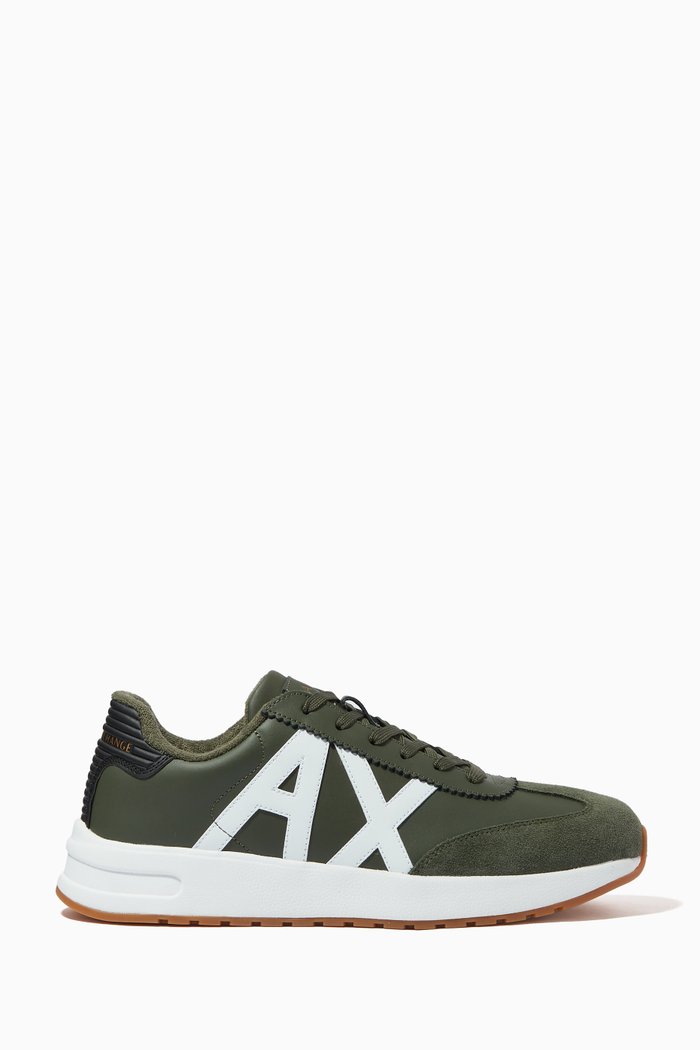 

AX Bold Logo Sneakers in Leather, Multicolor