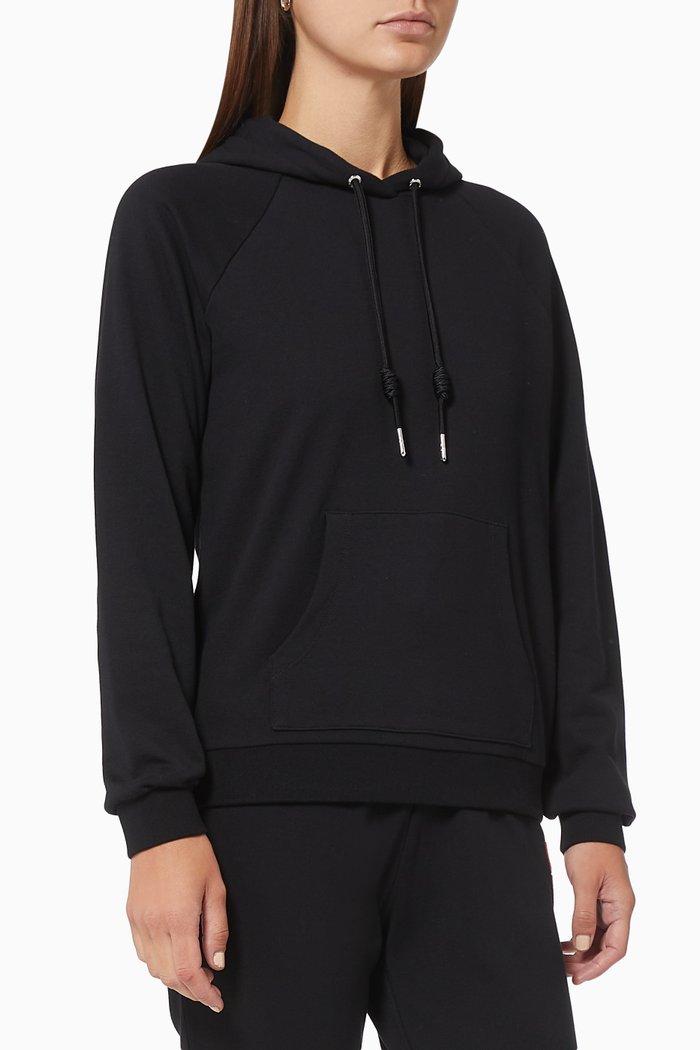 A|X Stop Play Hoodie in Cotton Knit, Black