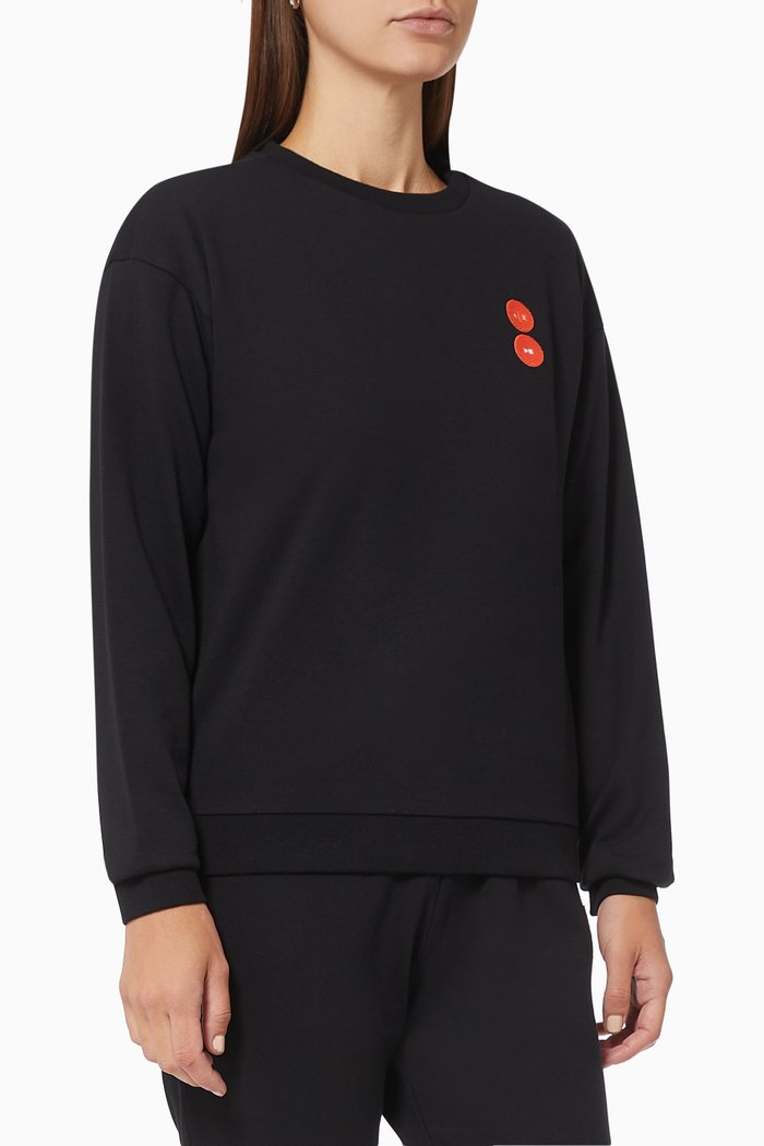 A|X Stop Play Sweatshirt in Cotton Knit, Black