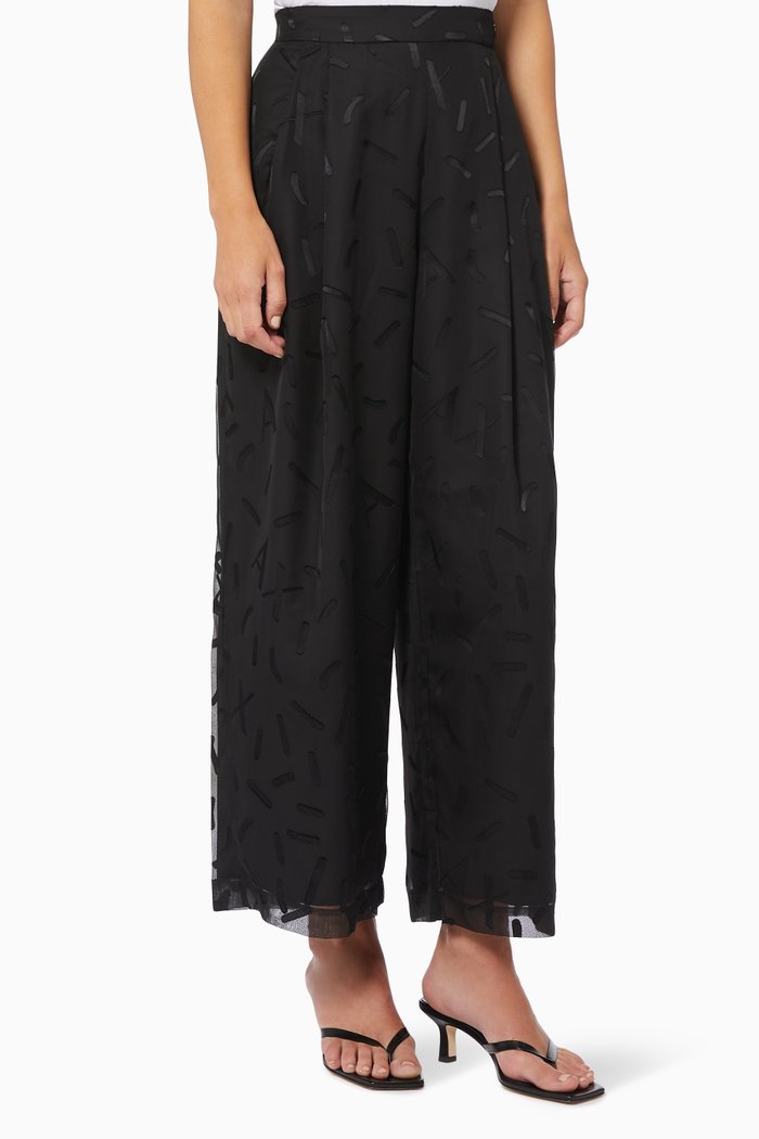 

Crop Pants in Burnout Tulle, Black