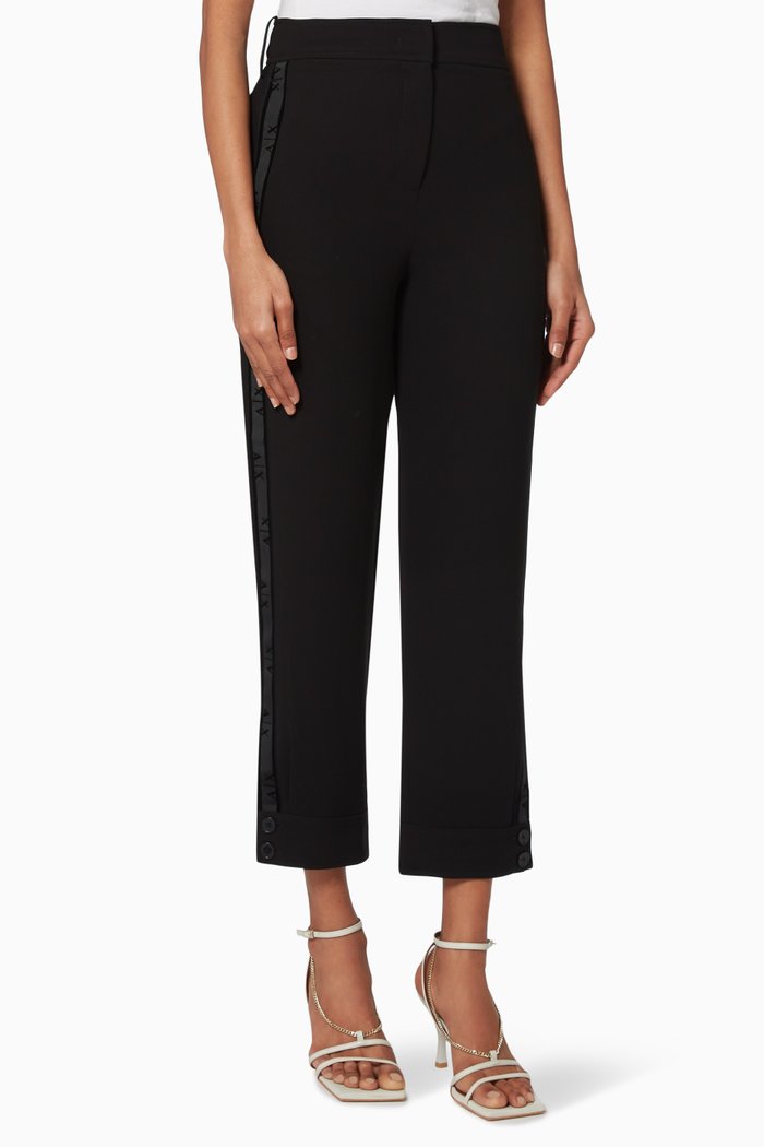 

Logo Tape Pants in Crepe, Black