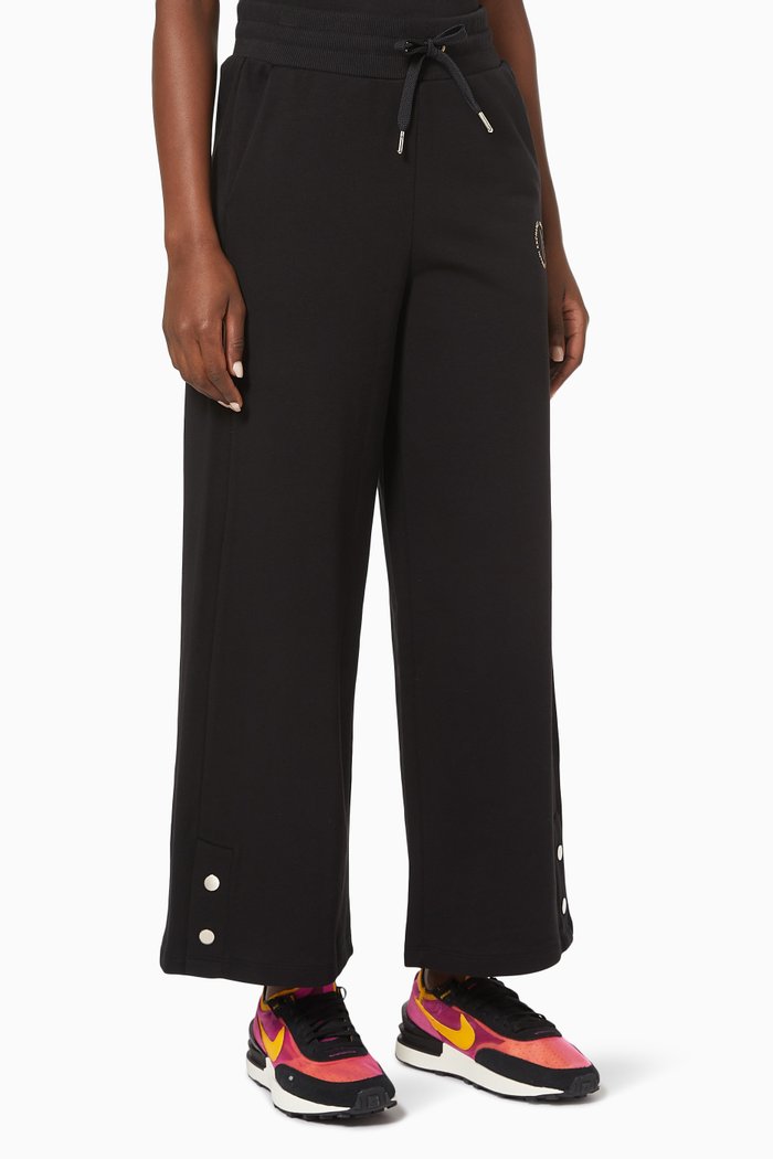 Circle Logo Joggers in Cotton Blend Fleece, Black