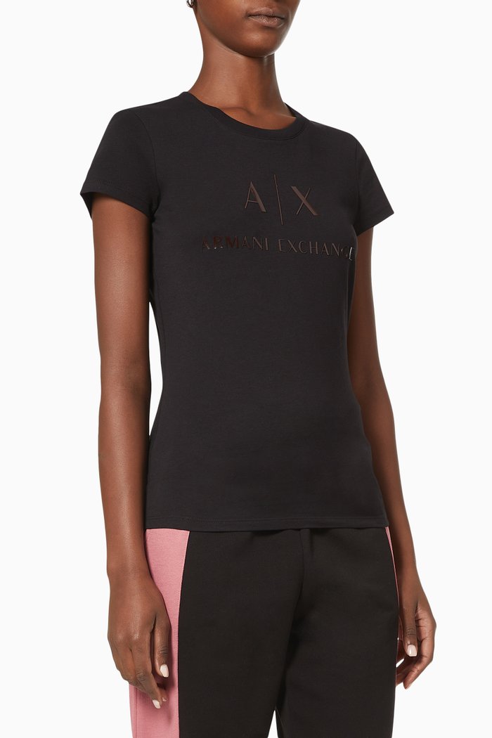 

A|X Logo Classic T-shirt in Cotton, Black
