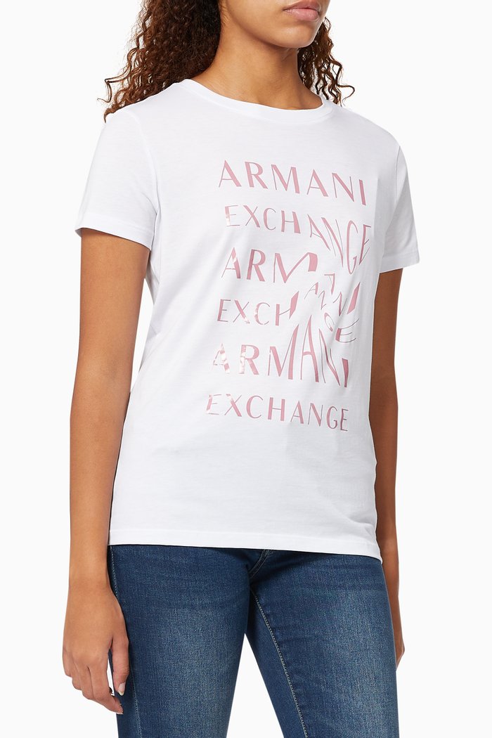 

Swirly Logo T-shirt in Jersey, White