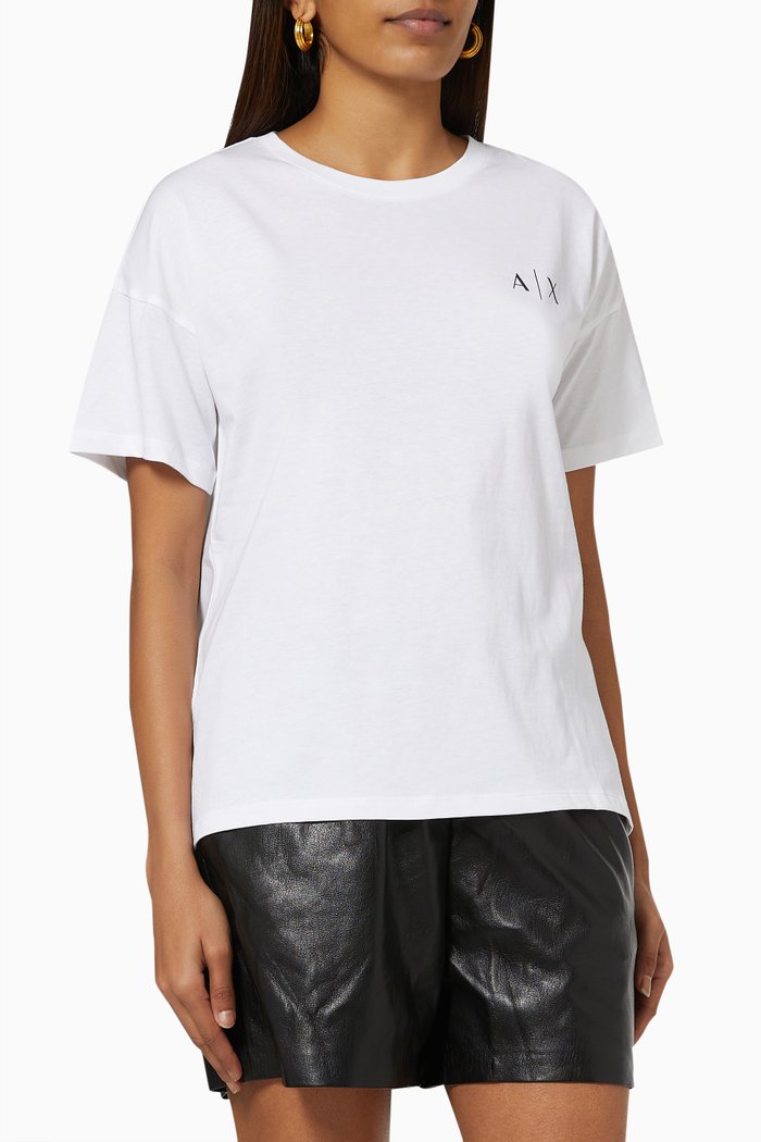 

High-Low Hem T-Shirt in Organic Cotton, White