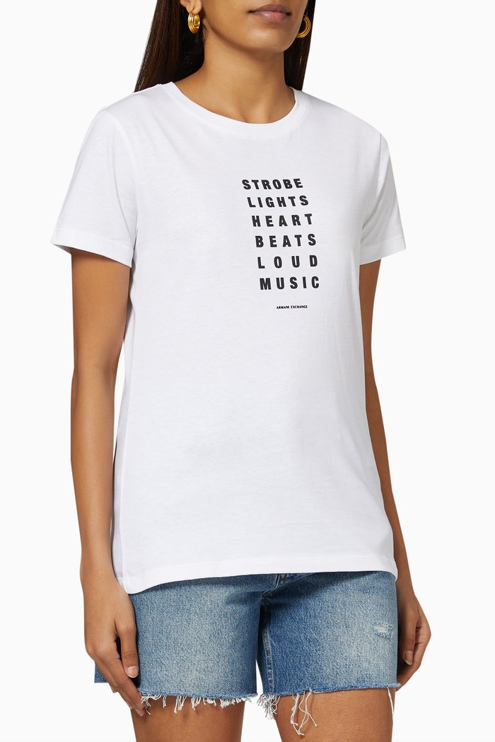 

Graphic Print T-Shirt in Organic Cotton, White