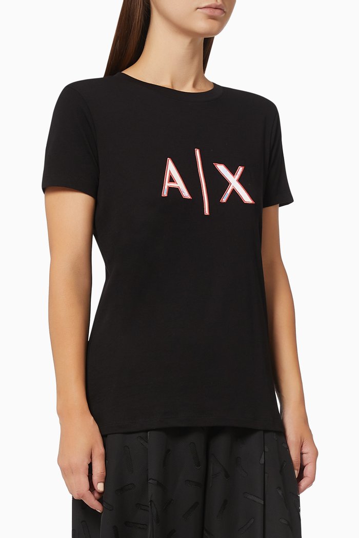 

Shiny A|X T-shirt in Cotton, Black