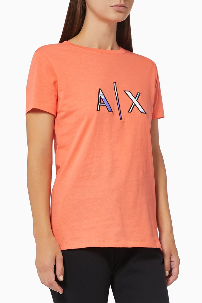 

Shiny A|X T-shirt in Cotton, Orange