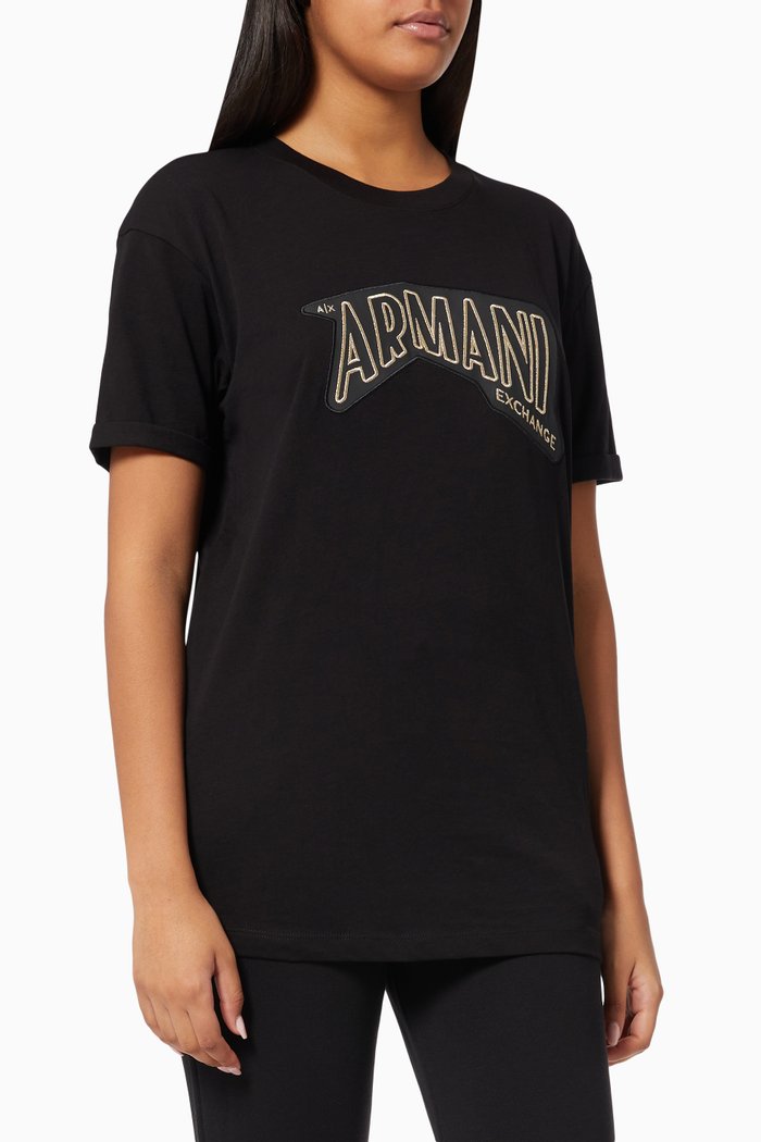 

Cartoon Logo Patch T-shirt in Jersey, Black