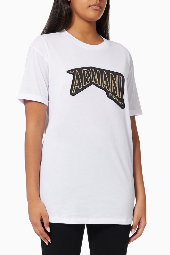 

Cartoon Logo Patch T-shirt in Jersey, White