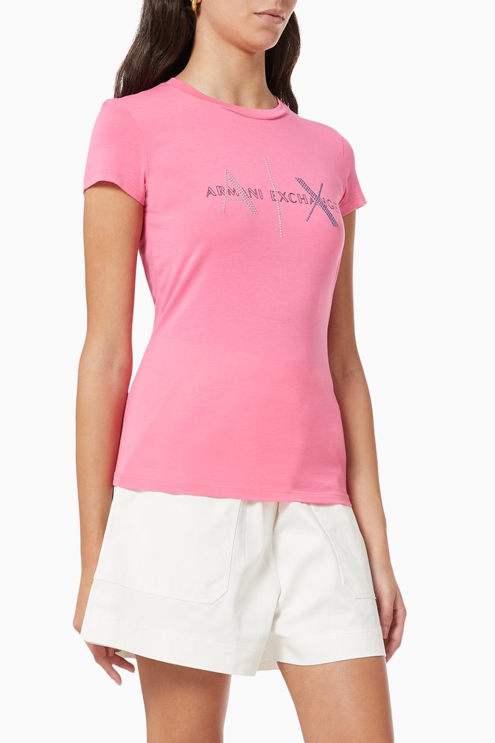 

Slim Fit T-Shirt in Cotton Modal, Pink