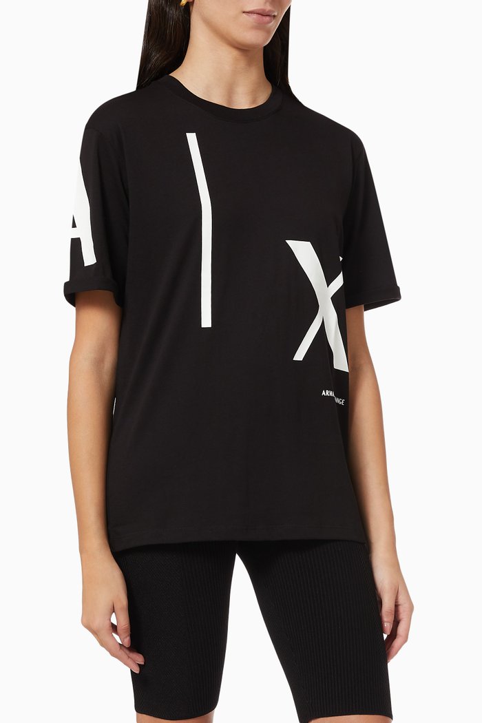 

Oversized Logo T-Shirt in Cotton Jersey, Black