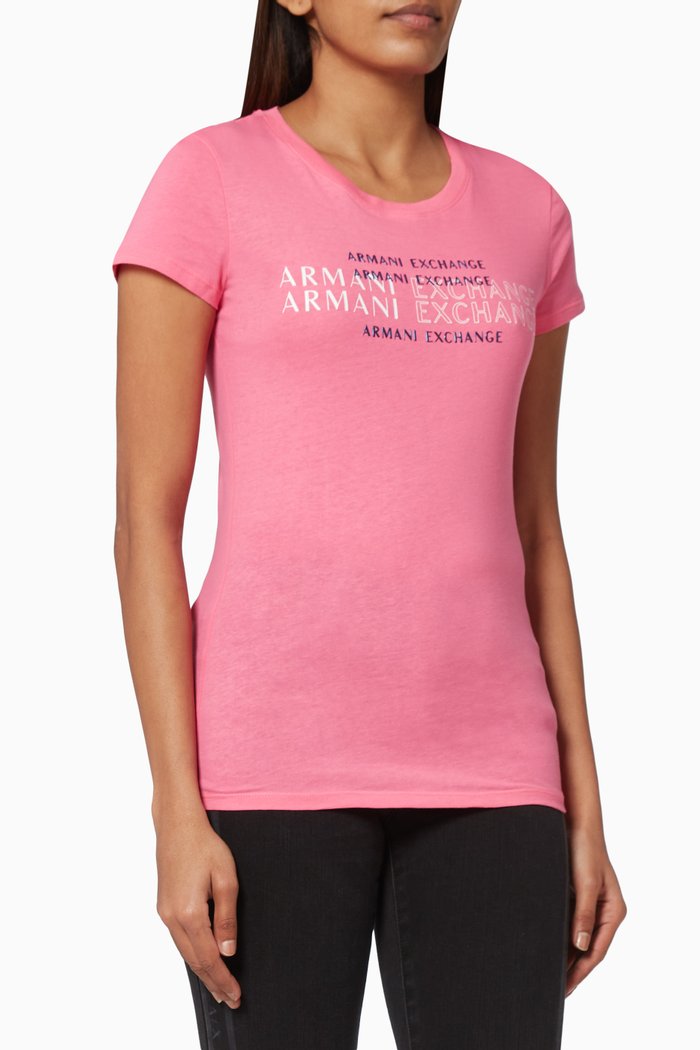 

Slim Fit Logo T-Shirt in Organic Cotton, Pink