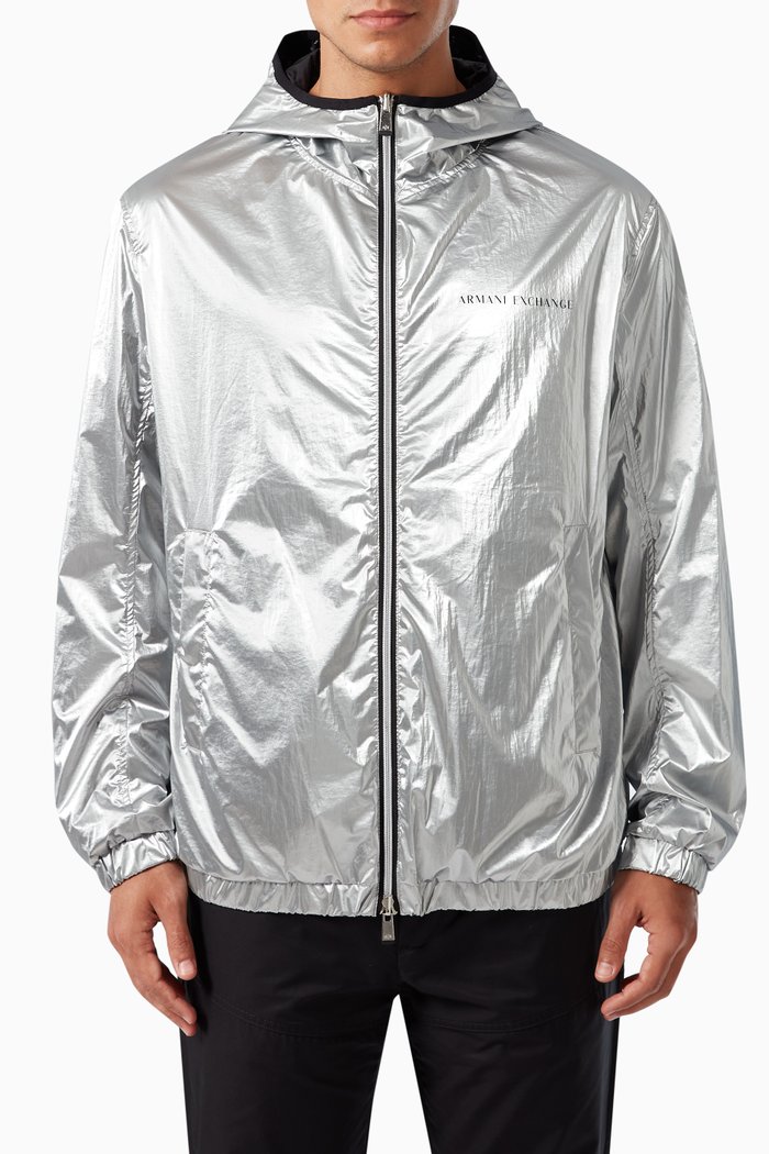 

Logo Reversible Jacket in Nylon, Silver