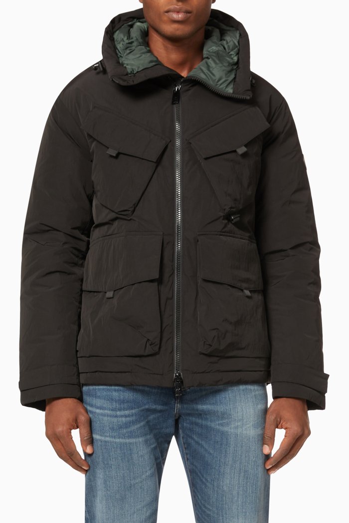

Hooded Jacket in Padded Nylon, Black