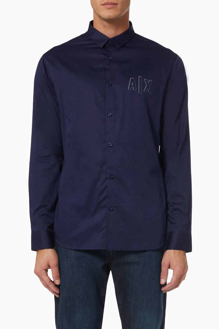 

A|X Shirt in Cotton, Blue