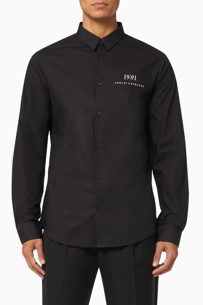 

30th Anniversary Logo Shirt in Cotton, Black