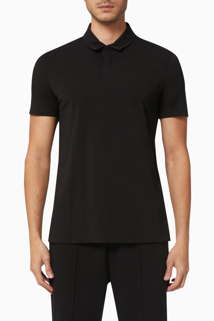 

Polo Shirt in Cotton Piqué, Black