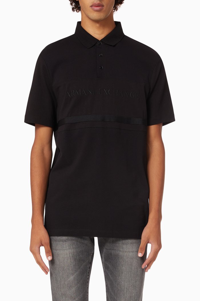 

Logo Lettering Polo in Cotton, Black