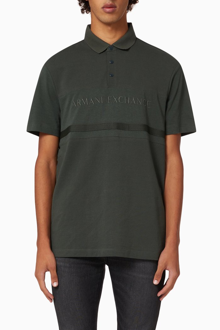 

Logo Lettering Polo in Cotton, Green