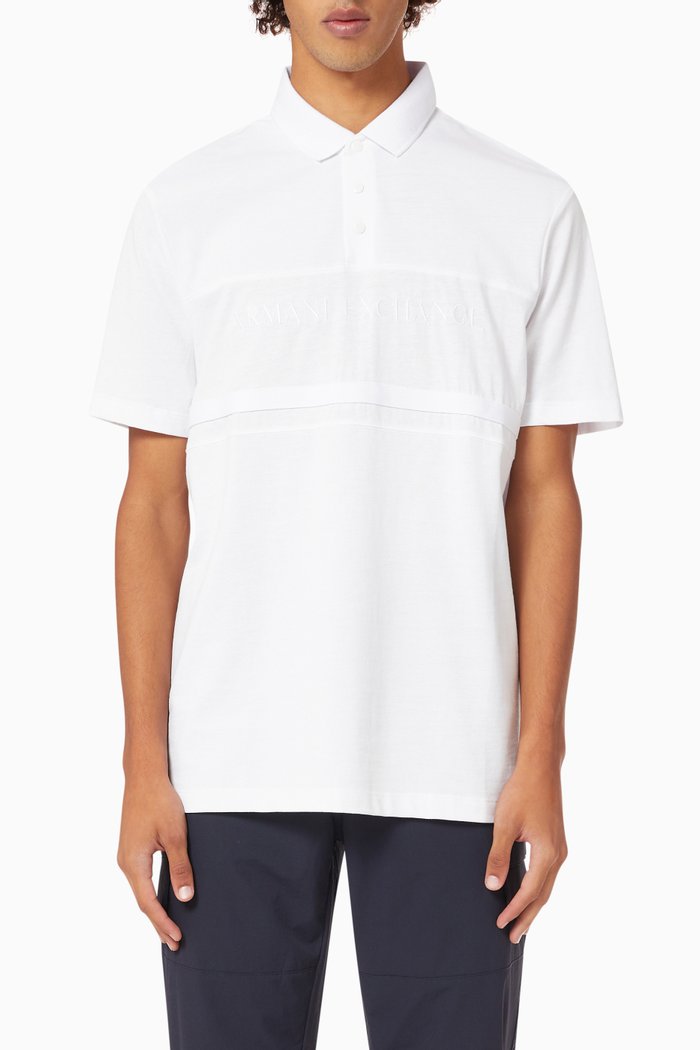 

Logo Lettering Polo in Cotton, White