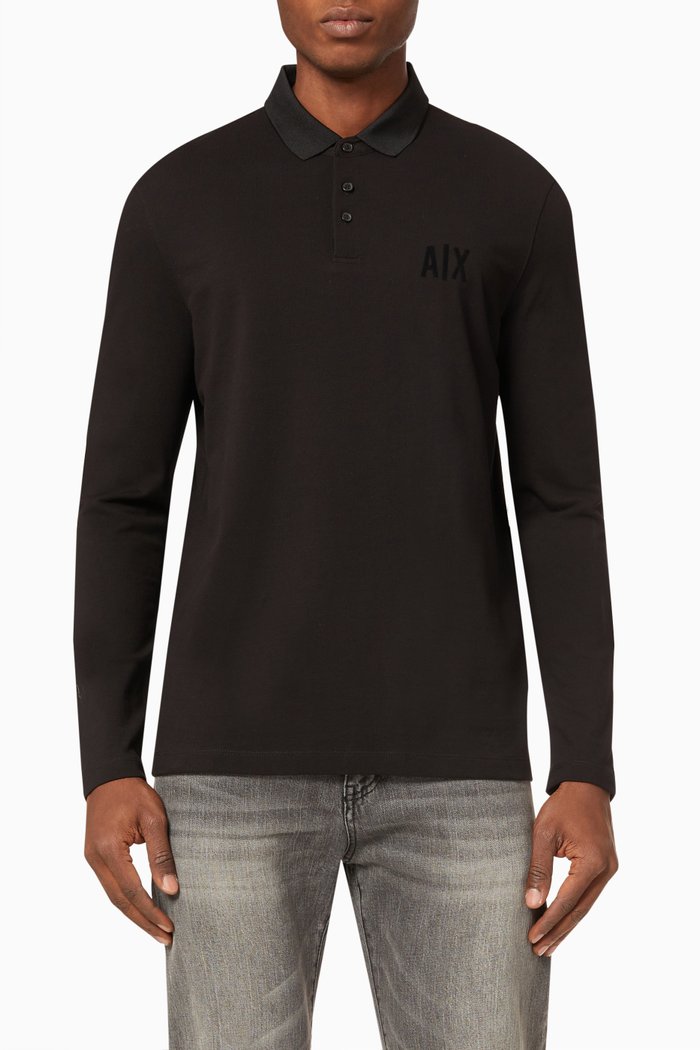 

Logo Polo Shirt in Cotton Piqué, Black