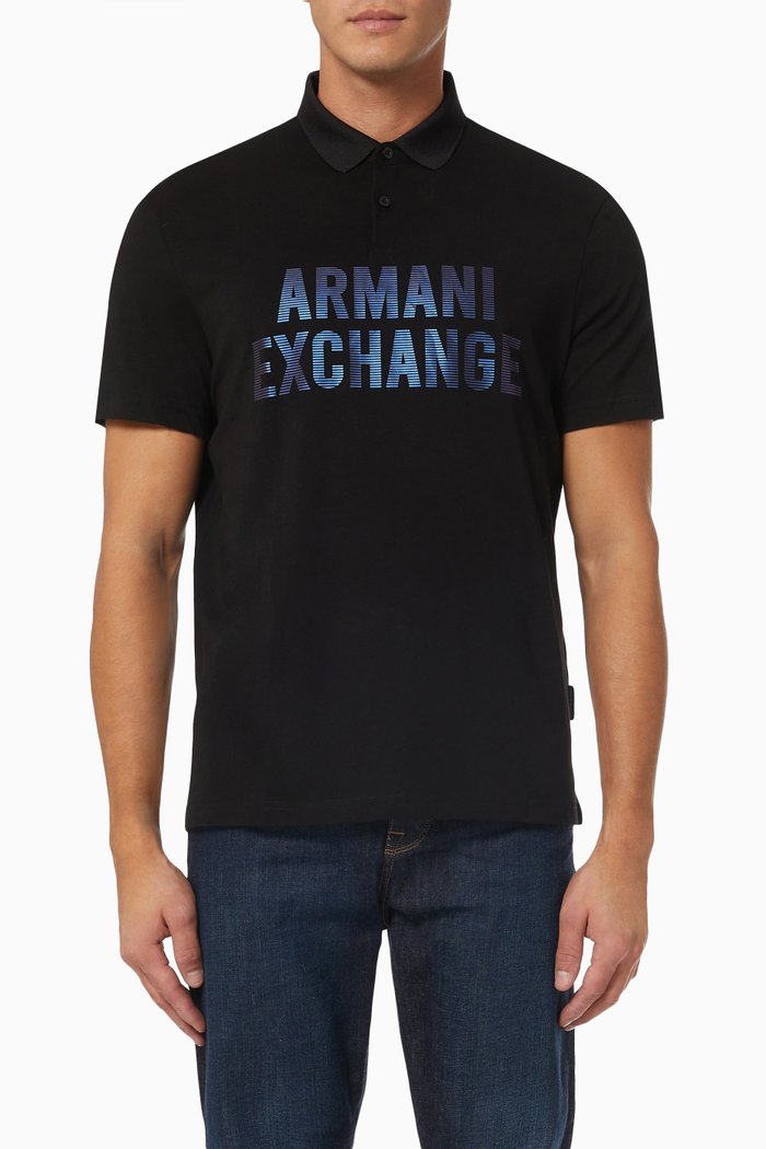 

Bold Logo Polo in Cotton, Black