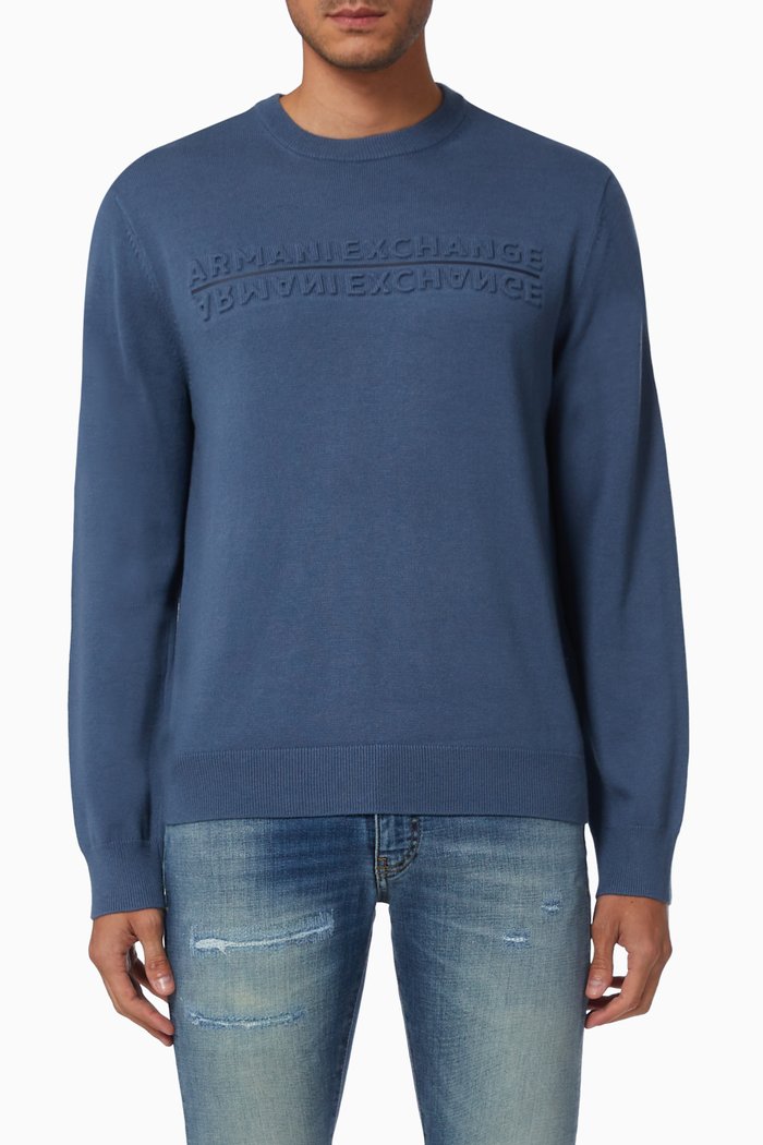 

Upside Down Logo Sweater, Blue