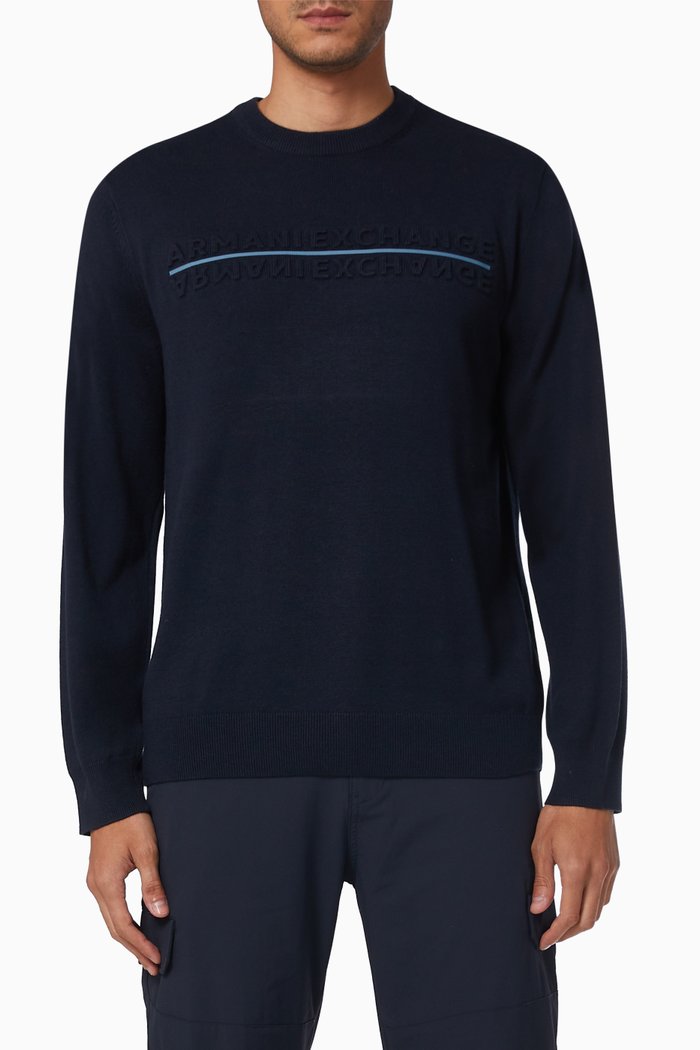 

Upside Down Logo Sweater, Blue