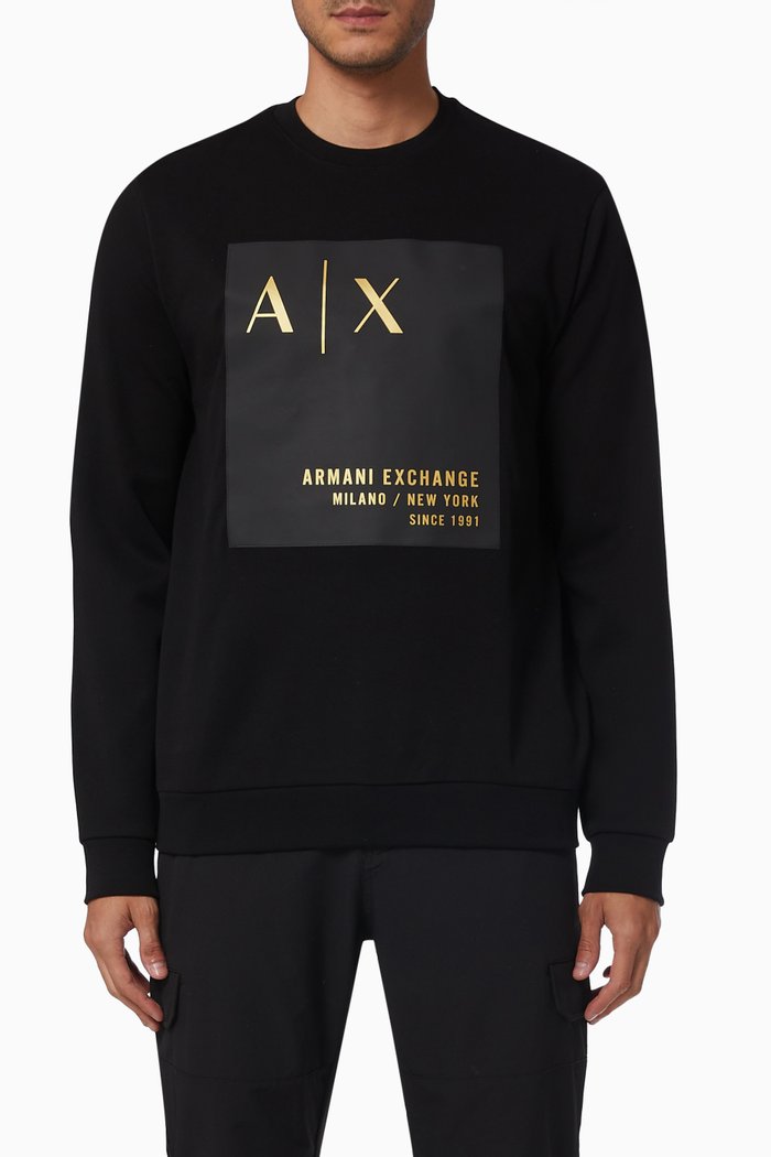 

Logo Patch Sweatshirt in Jersey, Black