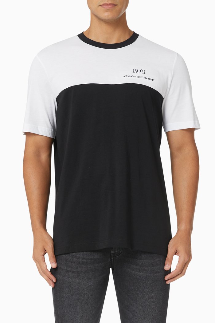 

Two Tone Logo T-shirt in Cotton Jersey, White
