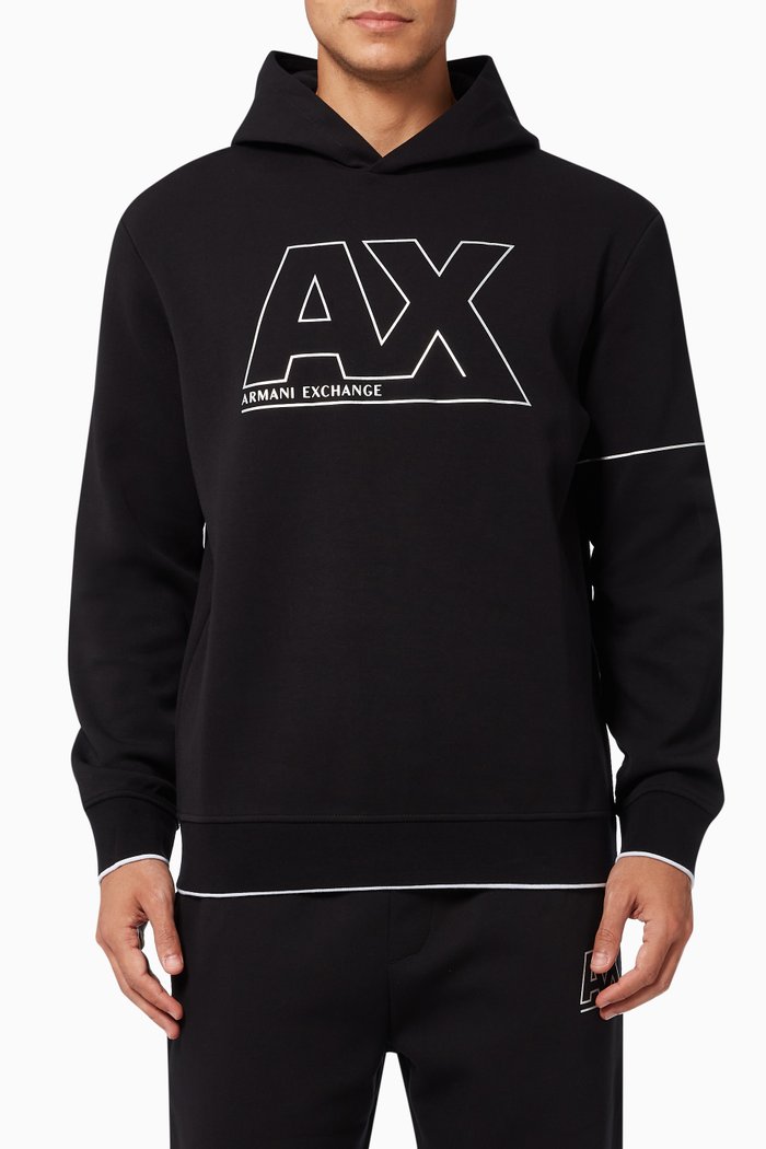 

Shiny Logo Hoodie in Jersey, Black