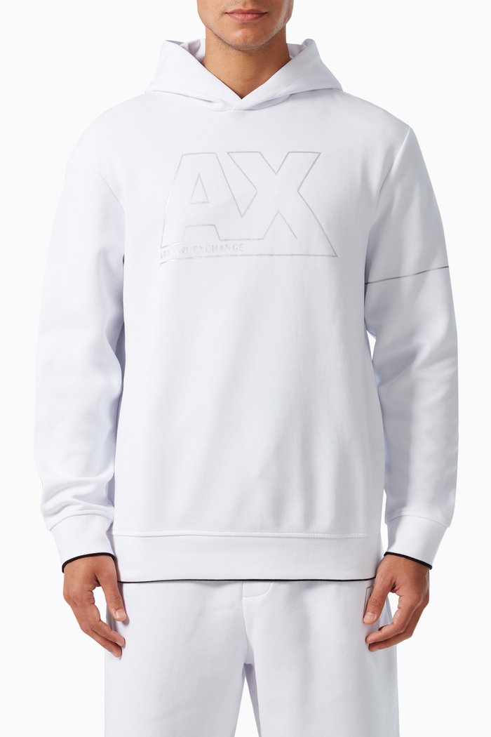 

Shiny Logo Hoodie in Jersey, White
