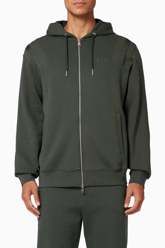 

Hooded Sweatshirt in Jersey, Green
