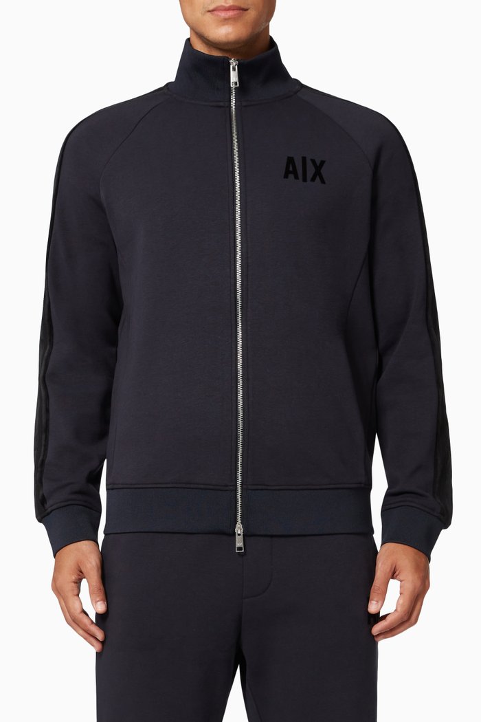 

Mock Neck Sweatshirt in Fleece, Black