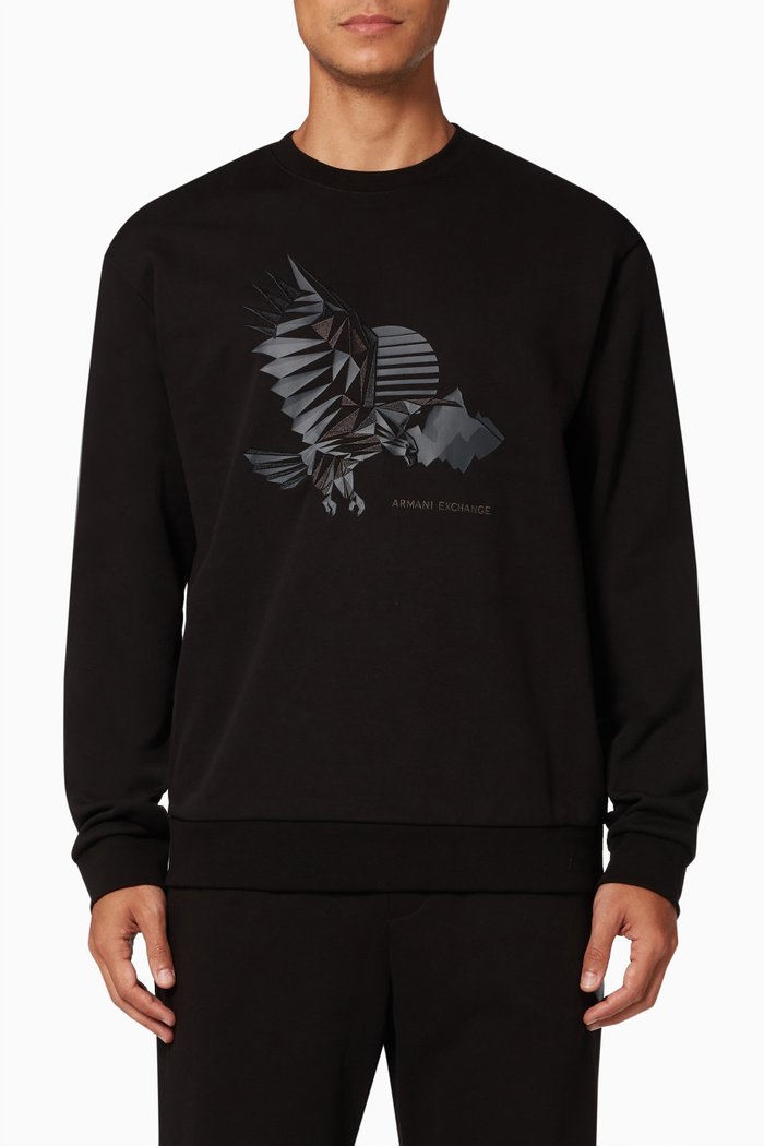 

Eagle Sweatshirt in Cotton Blend, Black
