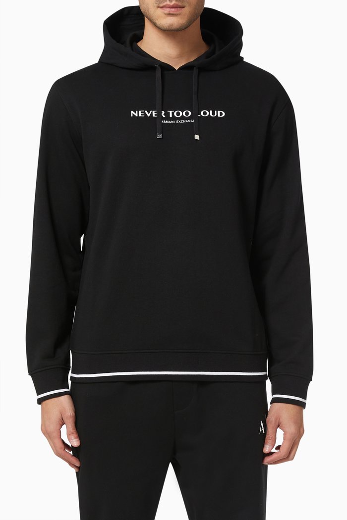 

Hooded Sweatshirt in Organic Cotton, Black