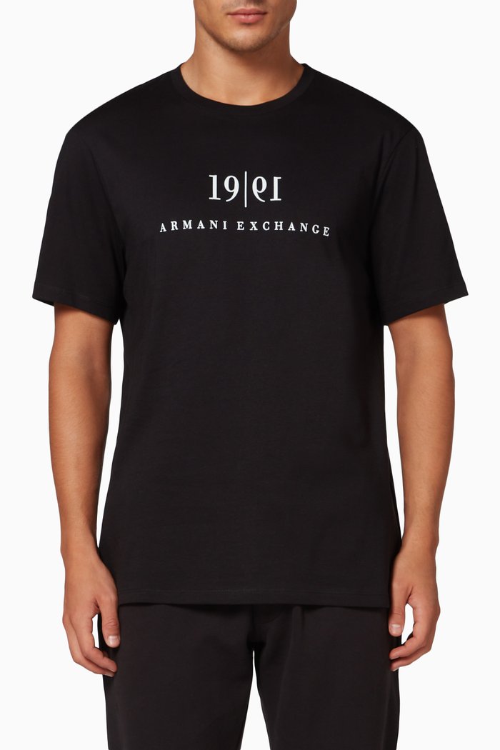 

Logo Print T-shirt in Cotton Jersey, Black