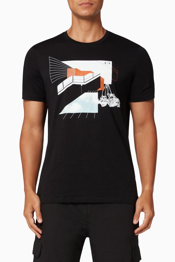 

Graphic T-Shirt in Jersey, Black