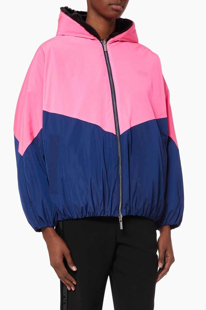 

Reversible Two-Tone Hoodie in Recycled Nylon, Multicolor