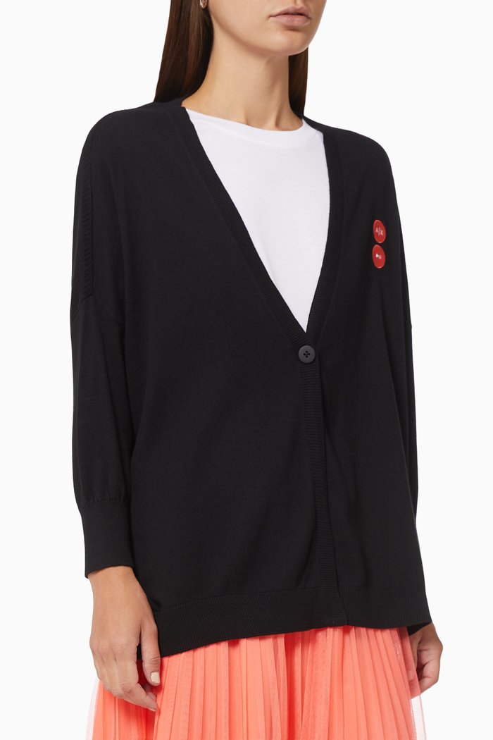 

A|X Stop Play Cardigan in Cotton Cashmere Knit, Black