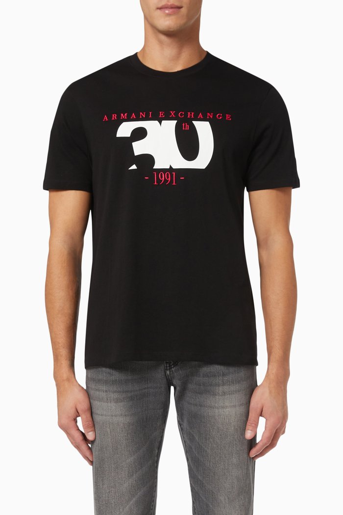 

30th Anniversary T-Shirt in Cotton Jersey, Black