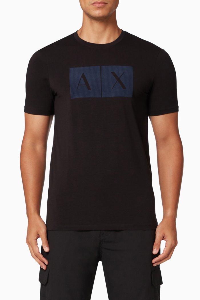 

Slim Fit T-Shirt in Cotton Jersey, Black